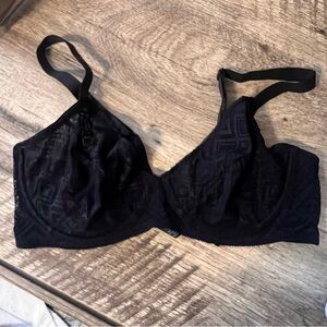 DKNY black unlined underwire mesh bra